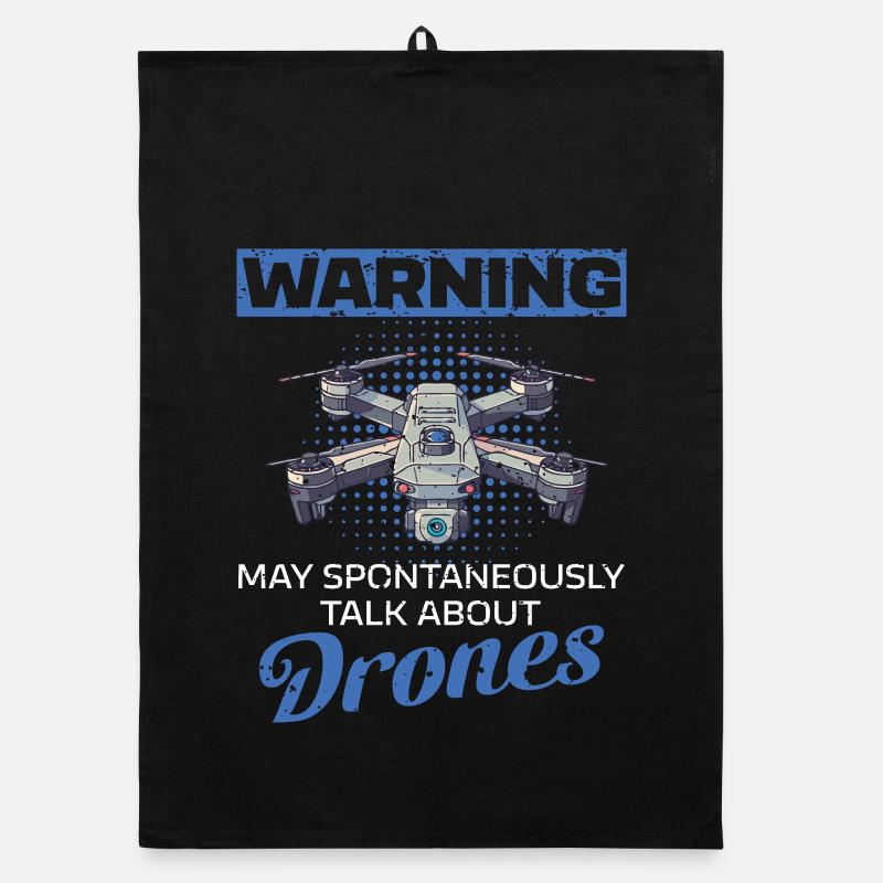 Pilote de drone drôle avec des dictons Torchon bio