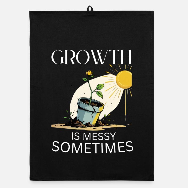 Growth metaphor with flower and sun Organic dish towel