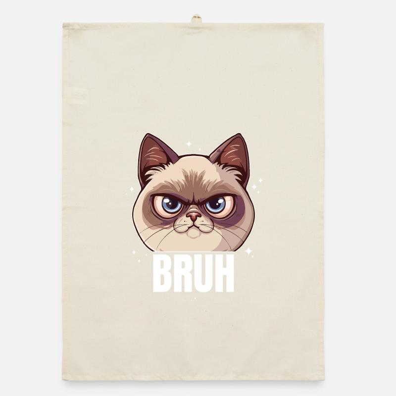Bruh Cat Organic dish towel