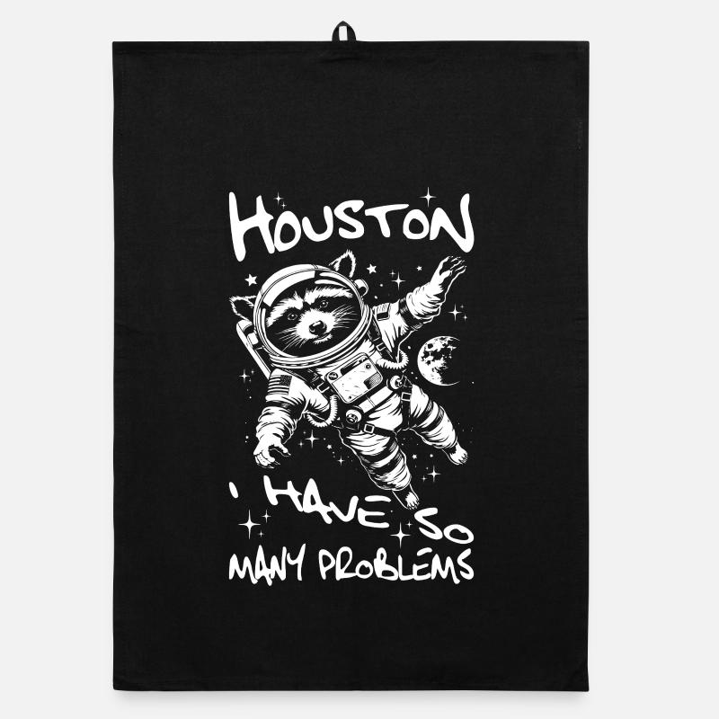 Houston I have so many problems Waschbär Organic Geschirrtuch