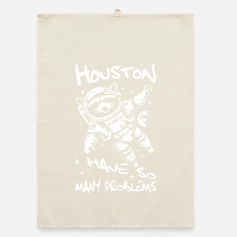 Houston I have so many problems Waschbär Organic Geschirrtuch