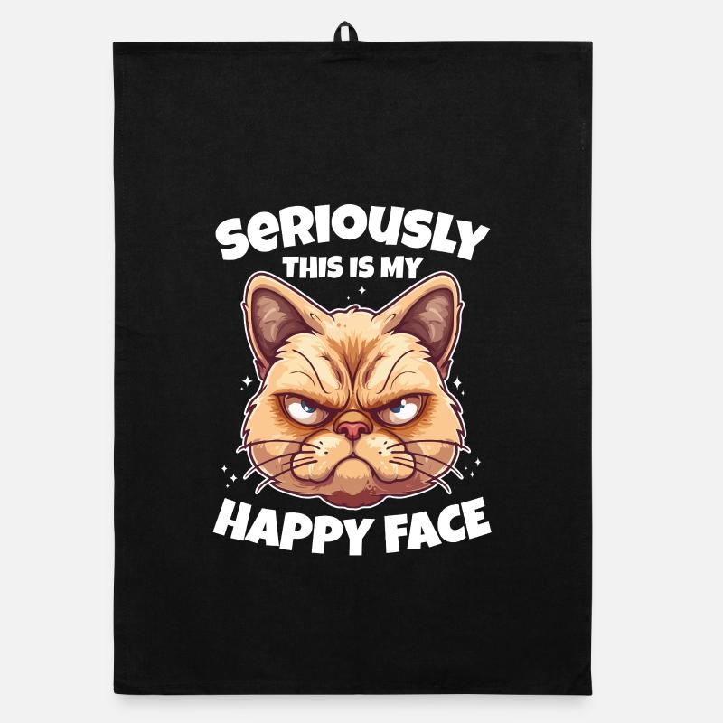 Sérieusement, c’est mon chat au visage heureux Torchon bio