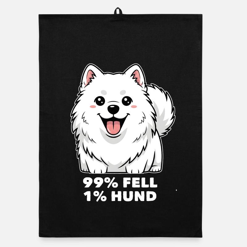 Samojede 99% Fell 1% Hund Lustiger Spruch Organic Geschirrtuch
