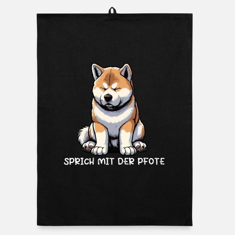 Sprich mit der Pfote Akita Akitabesitzer Akitas Organic Geschirrtuch