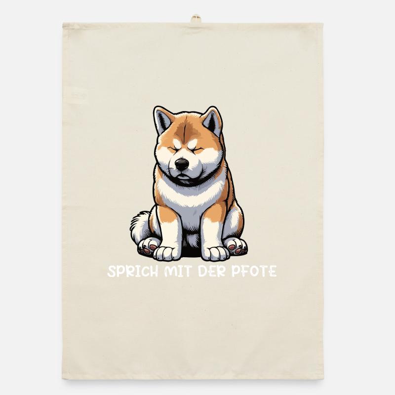 Sprich mit der Pfote Akita Akitabesitzer Akitas Organic Geschirrtuch