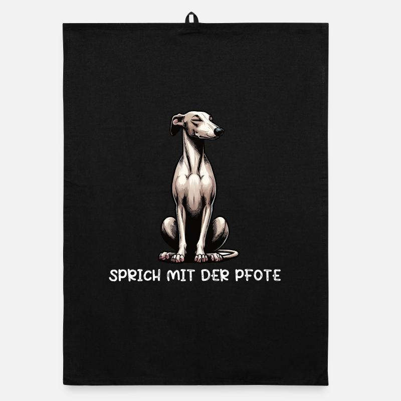 Sprich mit der Pfote Whippet Windhund Whippets  Organic Geschirrtuch