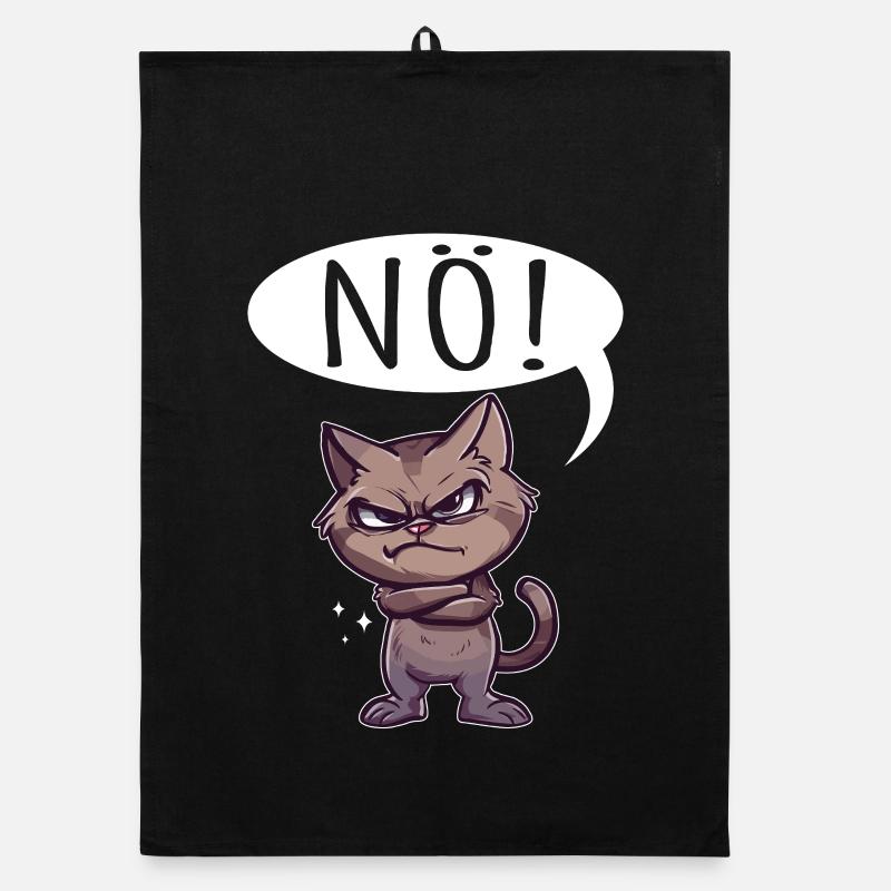 Nö Einfach Nö No Nein Katze Kater Lustig Spruch Organic Geschirrtuch