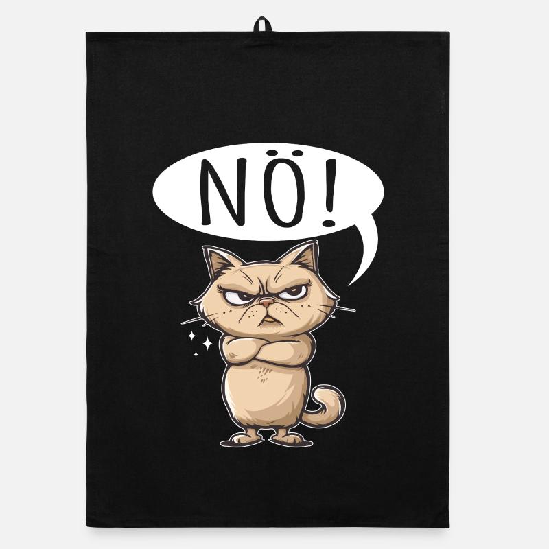 Nö Einfach Nö No Nein Katze Kater Lustig Spruch Organic Geschirrtuch