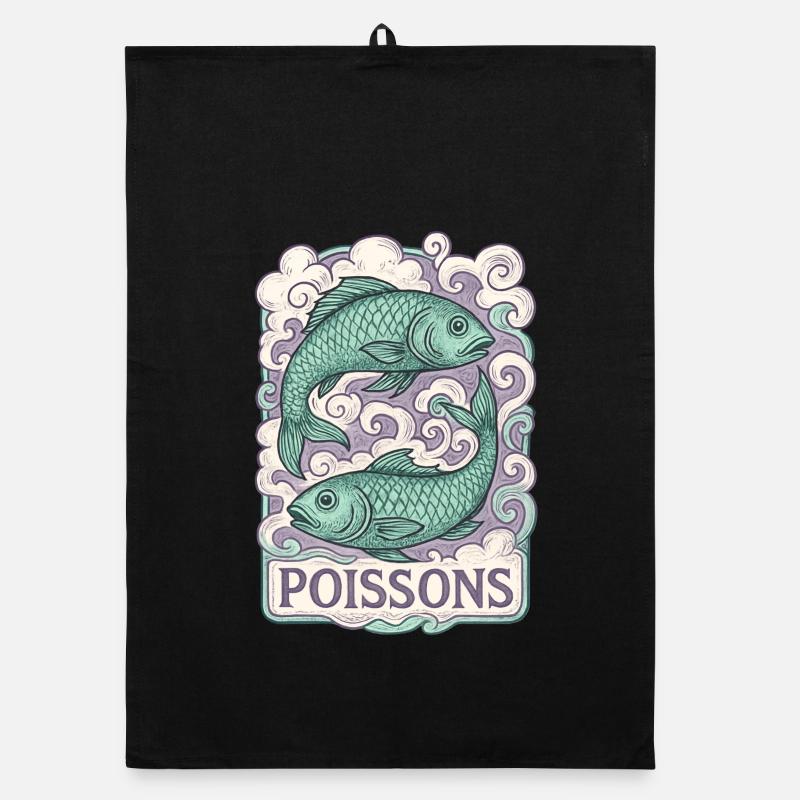 Fische Sternzeichen - Astrologie Organic Geschirrtuch