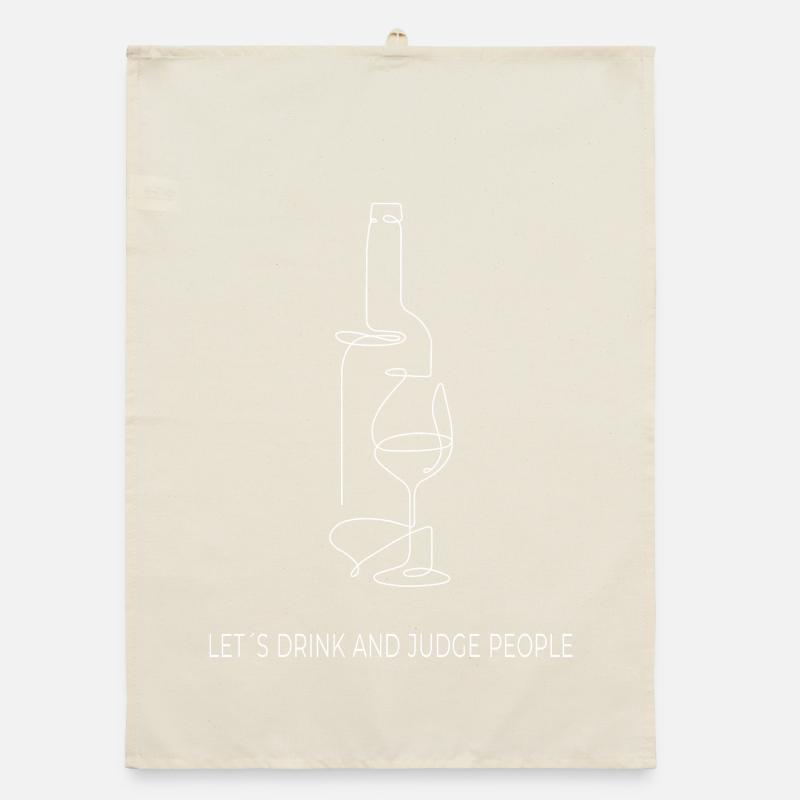 Drinks & Judging – One Line Art Organic dish towel