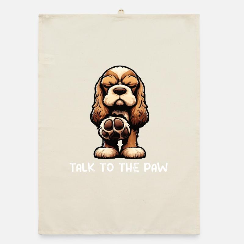 Parle au Paw Cocker Spaniel Cocker spaniel hund Torchon bio