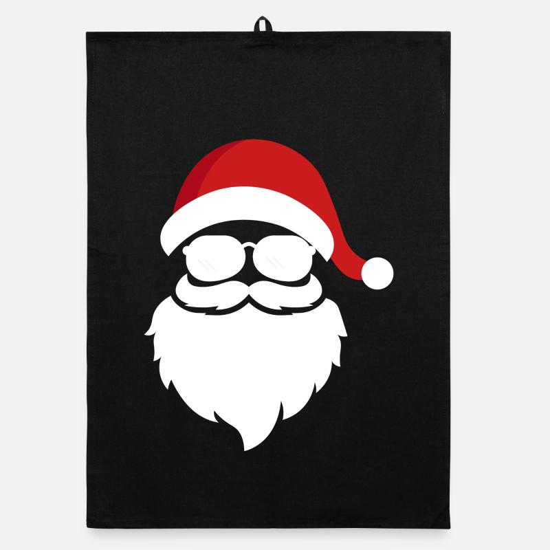 Père Noël cool - Torchon bio - noir