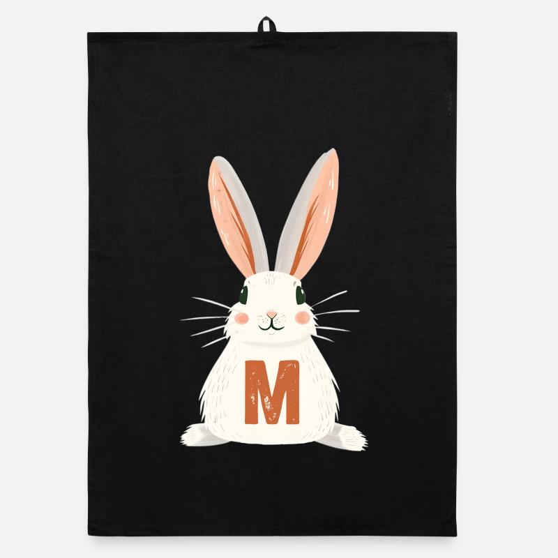 M -Buchstabe - Hase - Personalisierbar Organic Geschirrtuch