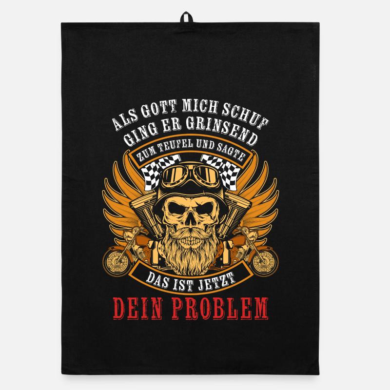 Als Gott mich schuf ging er grinsend zum Teufel Organic Geschirrtuch
