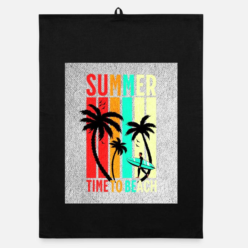 Summer Beach Stripes Surf Organic Geschirrtuch