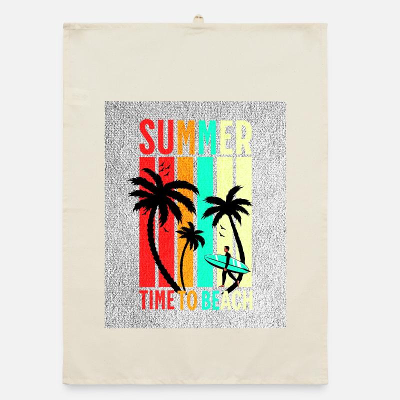 Summer Beach Stripes Surf Organic Geschirrtuch