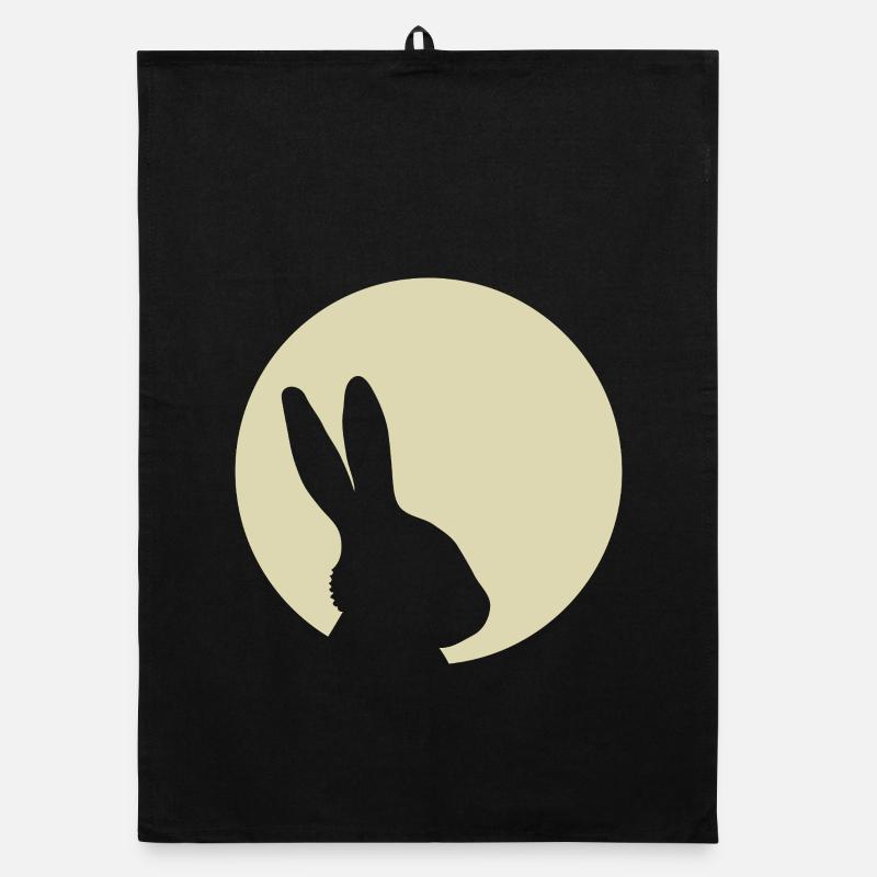 Lapin Lune Lapin Lapin Lapin Pâques Torchon bio
