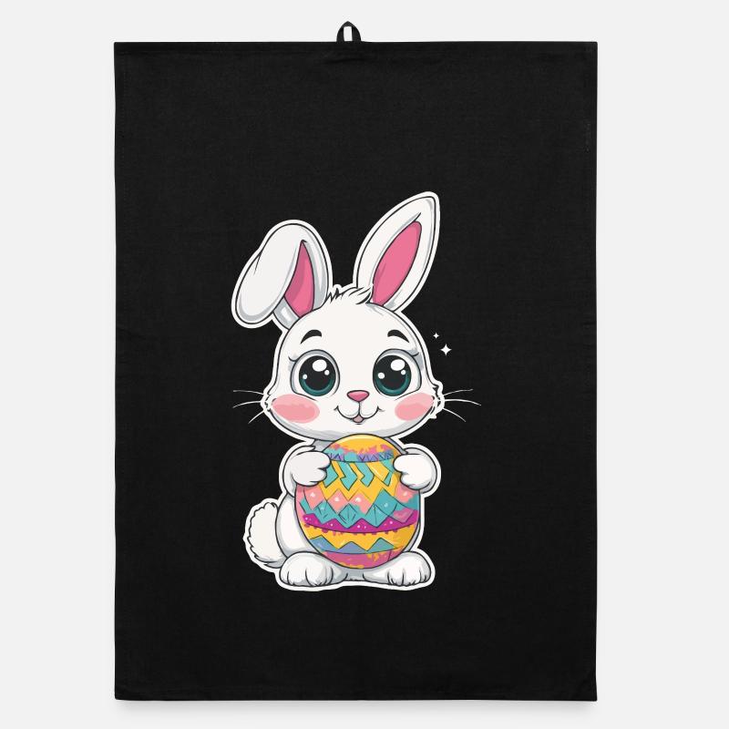 Lapin mignon lapin de Pâques mignon lapin de Pâques Torchon bio