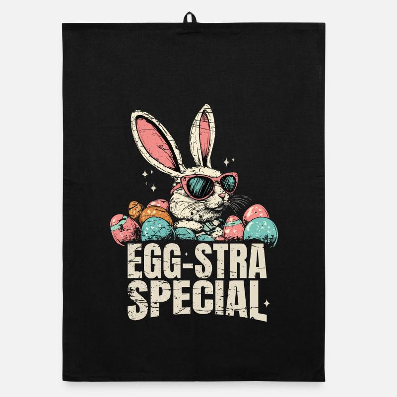 Eggsta Special Retro Hase Ostern  Organic Geschirrtuch