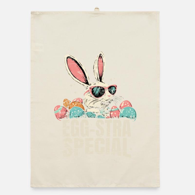 Eggsta Special Retro Hase Ostern  Organic Geschirrtuch