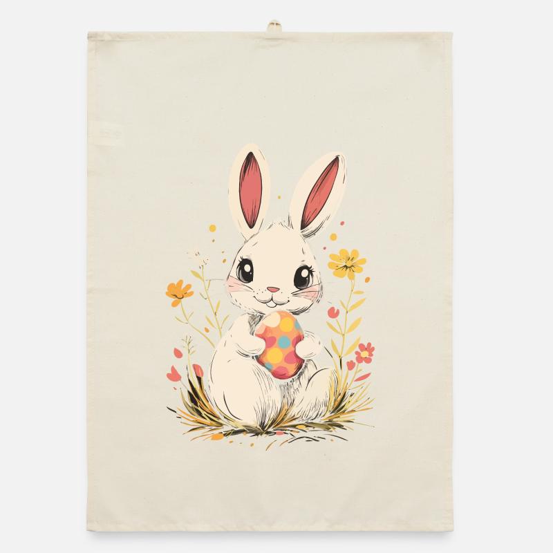 Funny Easter Bunny Cool Easter Bunny Easter Shirt Organic dish towel