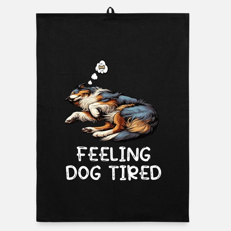Se sentir fatigué par le chien Berger australien Aussiehalter Torchon bio