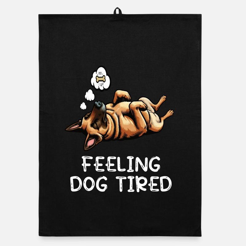 Feeling Dog Tired Malinois Belgischer Schäferhund  Organic Geschirrtuch
