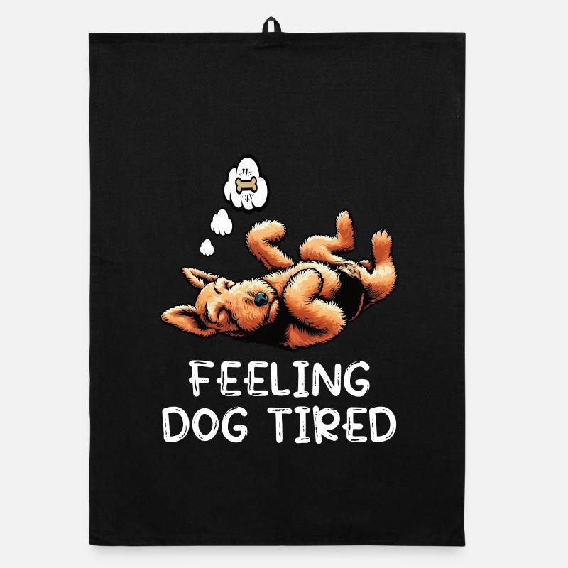 Feeling Dog Tired Airedale Terrier Airedales  Organic Geschirrtuch