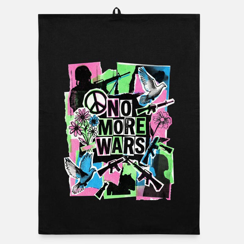 Peace: Never again war Organic dish towel