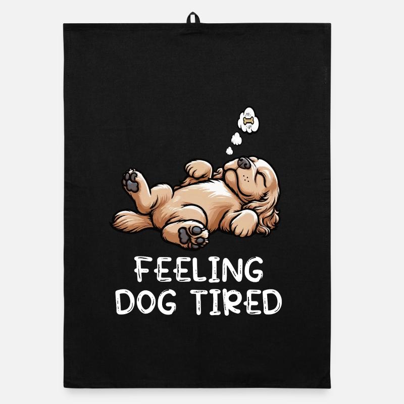 Feeling Dog Tired Cocker Spaniel Cockerhund Cocker Organic Geschirrtuch