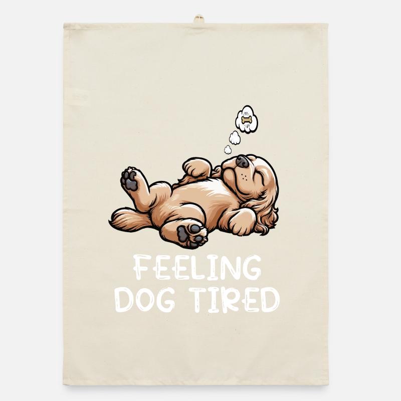 Feeling Dog Tired Cocker Spaniel Cockerhund Cocker Organic Geschirrtuch