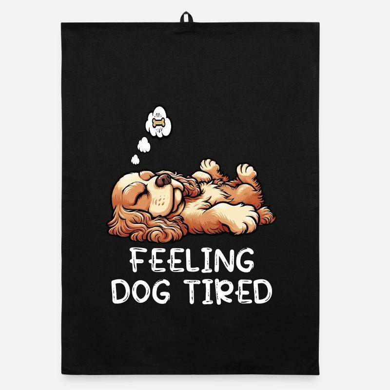Feeling Dog Tired Cocker Spaniel Cockerhund Cocker Organic Geschirrtuch