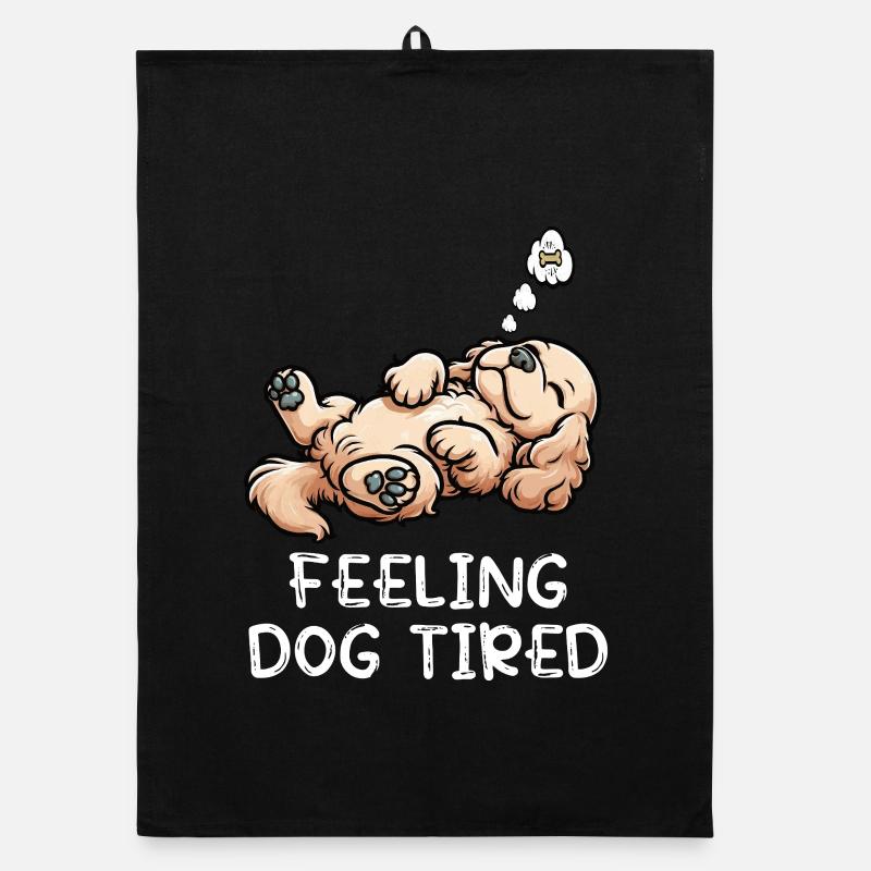 Feeling Dog Tired Cocker Spaniel Cockerhund Cocker Organic Geschirrtuch