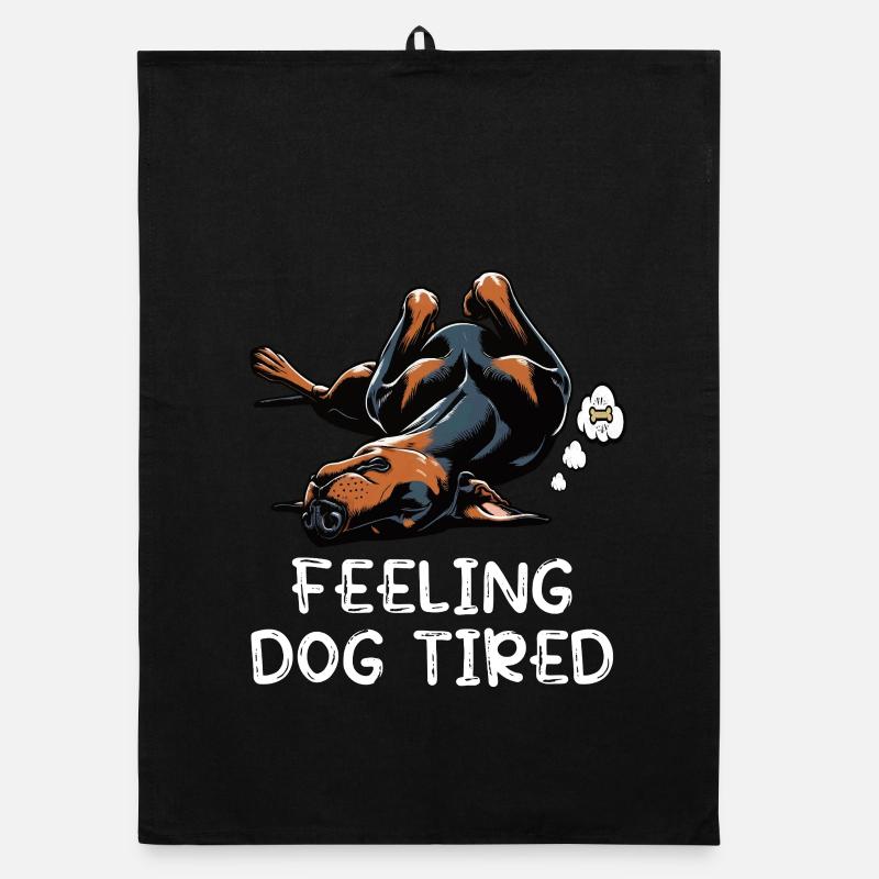 Se sentir fatigué par le chien Propriétaire de doberman Torchon bio