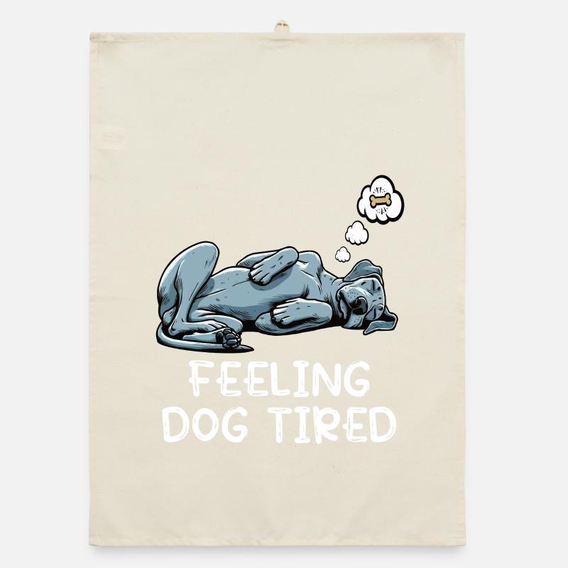 Feeling Dog Tired Great Dane Great Dane Dog Organic dish towel