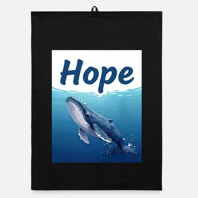 Hope Underwater Whale Organic dish towel