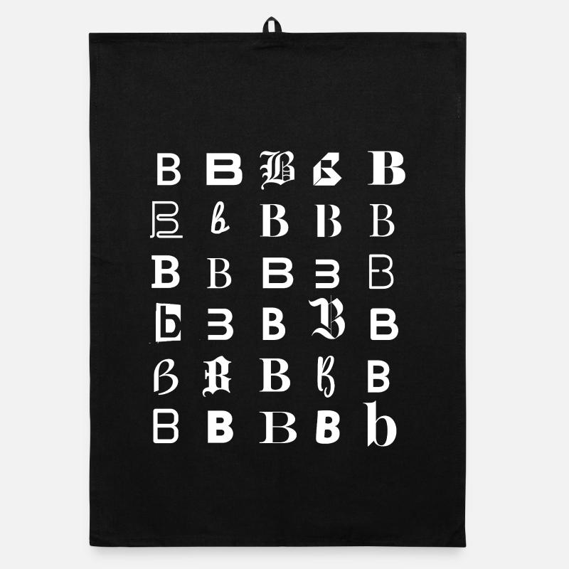 Typografie Alphabet Buchstabe B Glyphen-Mosaik Organic Geschirrtuch