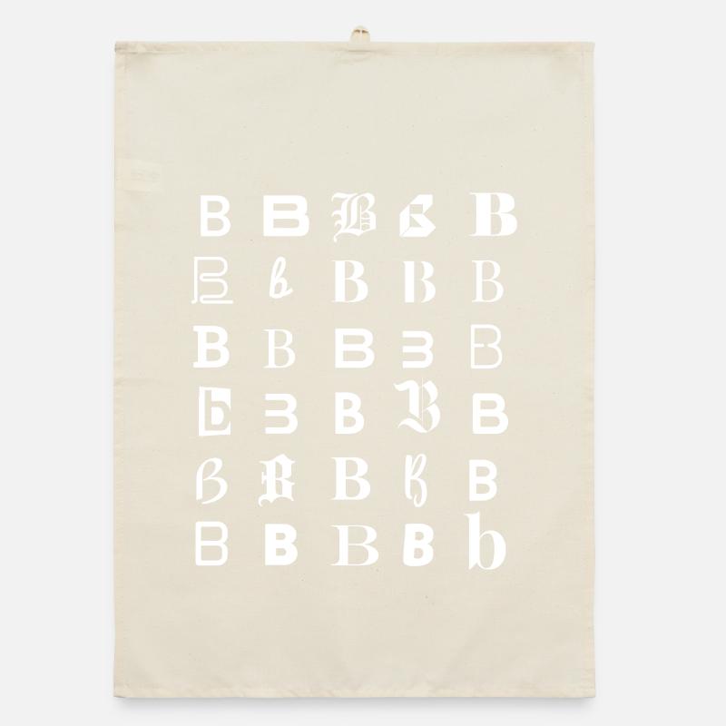 Typography Alphabet Letter B Glyph Mosaic Organic dish towel