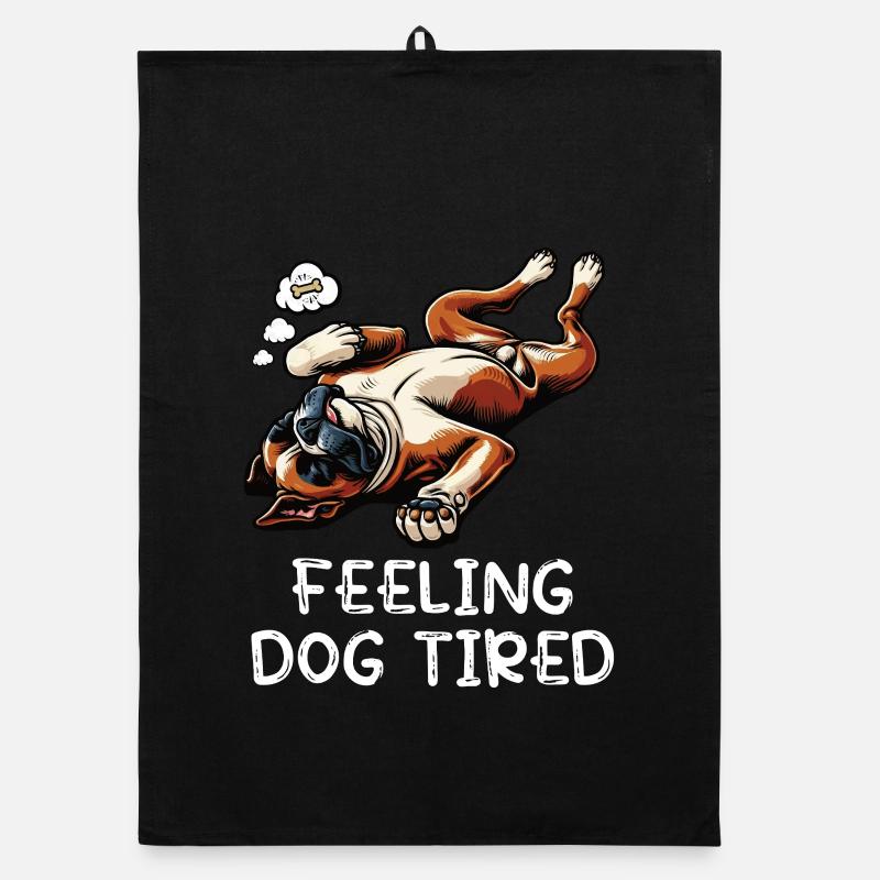 Feeling Dog Tired Boxer Boxer Dog German Boxer Organic dish towel