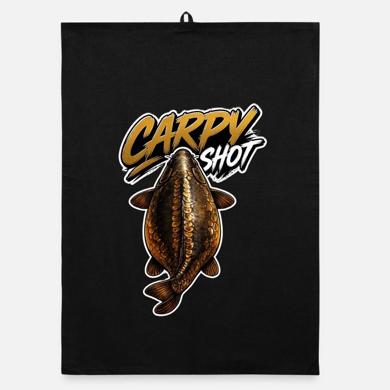 Carpyshot Golden Carp – Premium-Angeldesign Organic Geschirrtuch