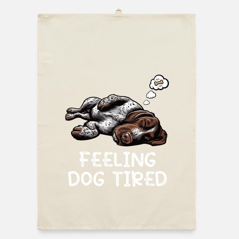 Feeling Dog Tired Deutsch Drahthaar drahthaar hund Organic Geschirrtuch