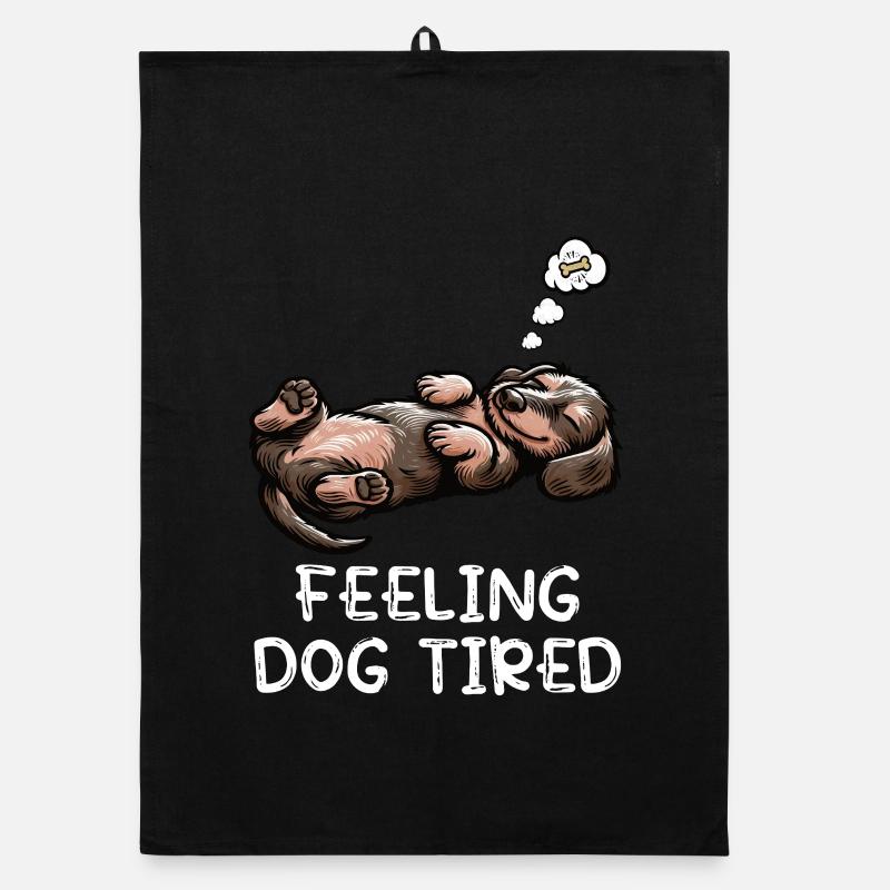 Se sentir fatigué par chien Teckel à poil dur Teckel teckel Torchon bio