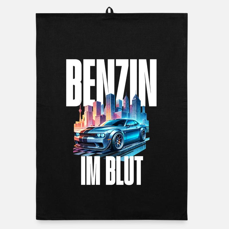 Benzin im Blut Neon Organic Geschirrtuch