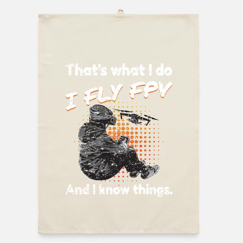 FPV Drone Pilot Freestyle & Racing Gift Organic dish towel