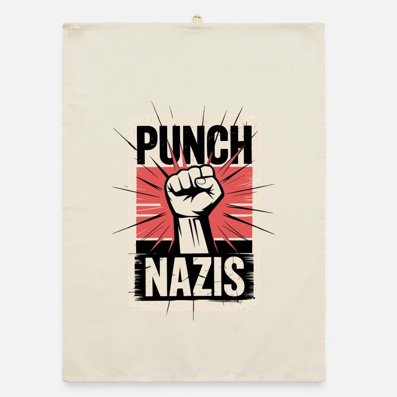 Affiche Poing contre les nazis Torchon bio