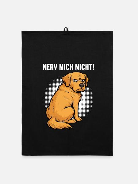 Nerv Mich Nicht Golden Retriever Goldie Goldies - Organic Geschirrtuch - Schwarz - Vorne