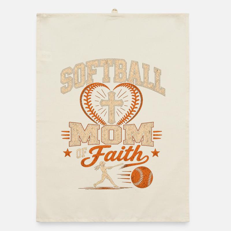 Softball Mama Mit Glauben Philipper 4 13 Organic Geschirrtuch