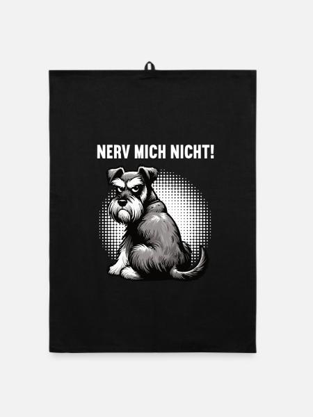 Nerv Mich Nicht Schnauzer Riesenschnauzer  - Organic Geschirrtuch - Schwarz - Vorne