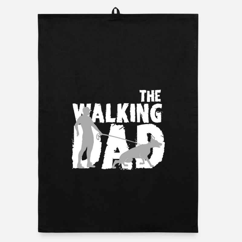 Dog and man in the shadow path Organic dish towel