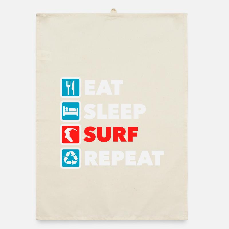 Manger, dormir, surfer, répéter Torchon bio